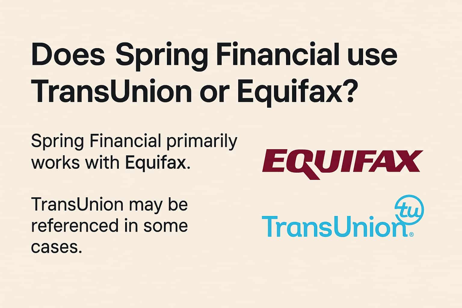 Does Spring Financial use Transunion or Equifax