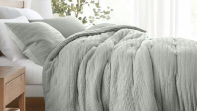 WAFFLE TEXTURED DOWN-ALTERNATIVE COMFORTER SET