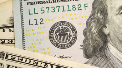 Close up of US dollars